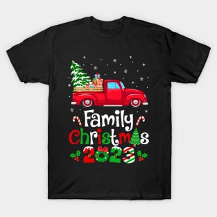 Family Christmas 2023 Truck Tree Squad Matching Xmas Team T-Shirt